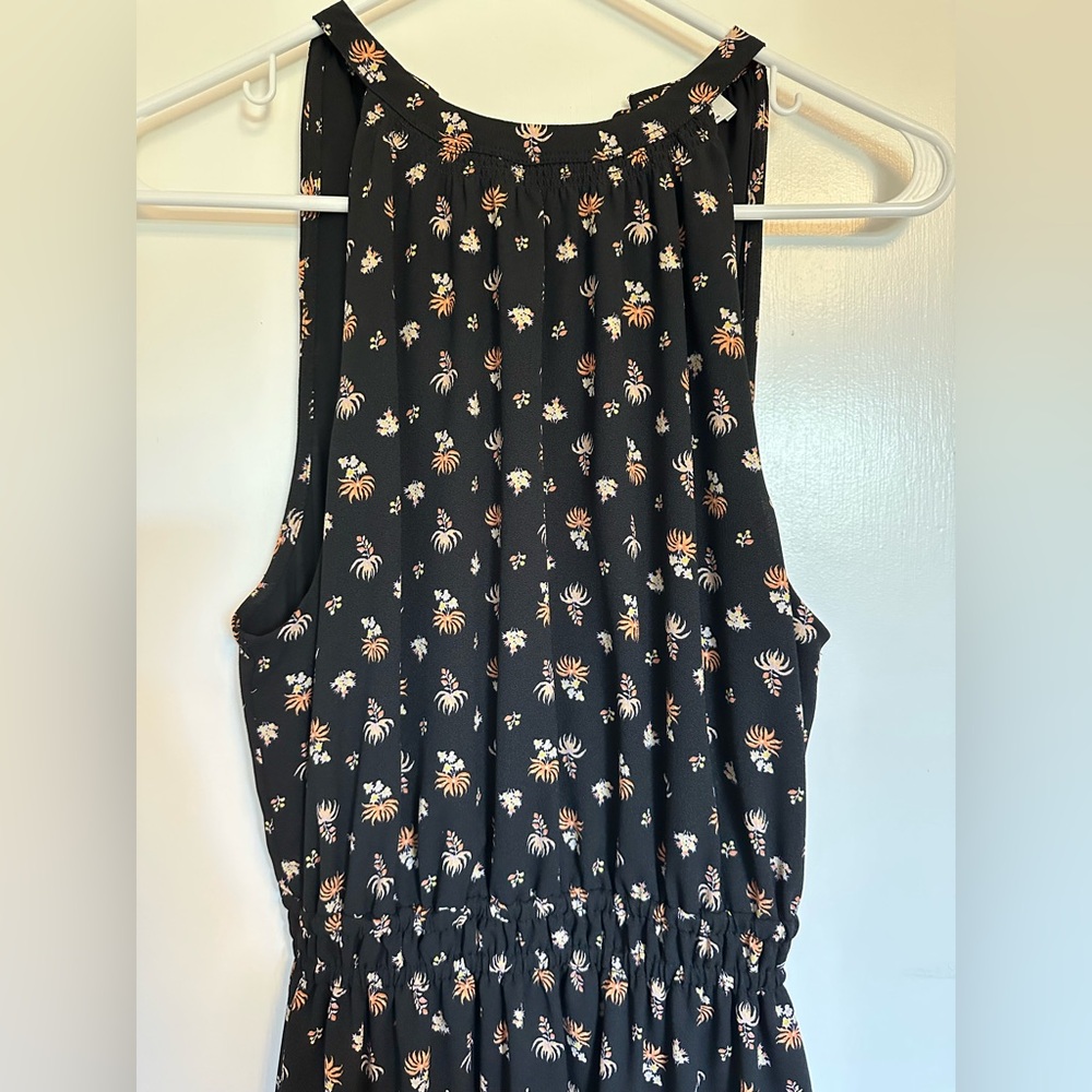 Midi black patterned dress with opened back - Picture 4 of 4